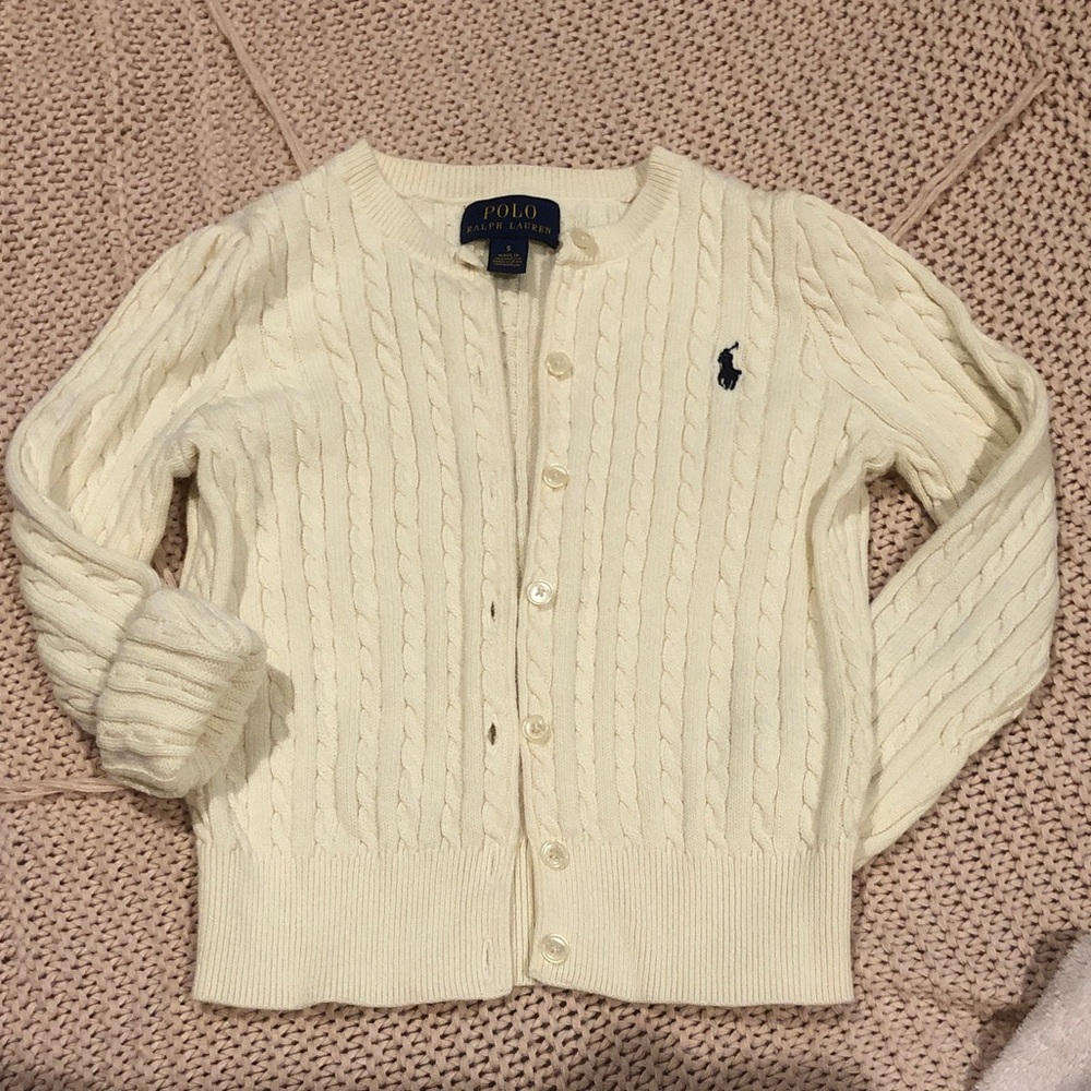 Polo by Ralph Lauren light yellow Cable Knit Sweater size 5 kt2